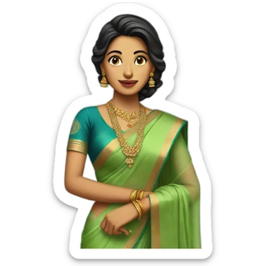 Indian women in modern saree sticker