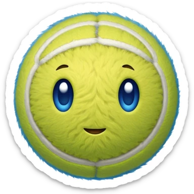 full blue tennis ball sticker