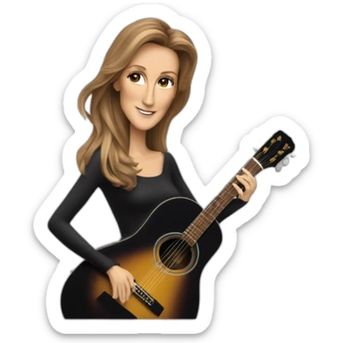 celine dion qui joue de la guitare sticker