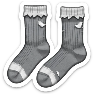 old dirty broken pair of socks sticker