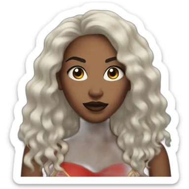 spider-woman Jessica Drew, black afro hair sticker