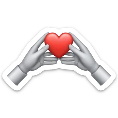 holding hands with a heart above them sticker