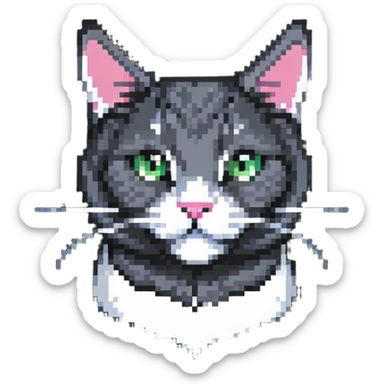 cat with whiskers sticker