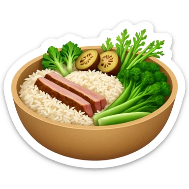 Retangular bowl made of kraft paper, 
The lunch box should be the most similar to this real one..
https://i.postimg.cc/FKcHz1tk/Screenshot-2025-11-11-alle-16-06-29.png

Can get more images of the bowl https://www.instagram.com/chefaporterbr/
Put inside food, like rice, green vegetables and meat. sticker