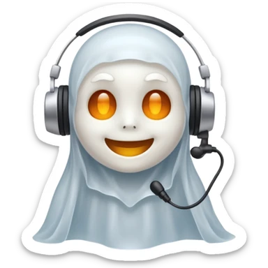 Small ghost podcaster sticker