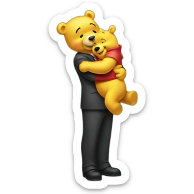 xi jinping Hugging winnie the pooh sticker