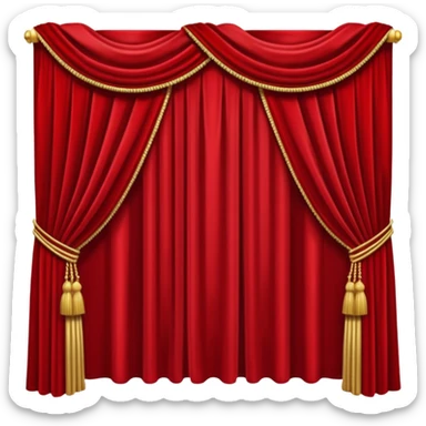 Simple red curtains  sticker