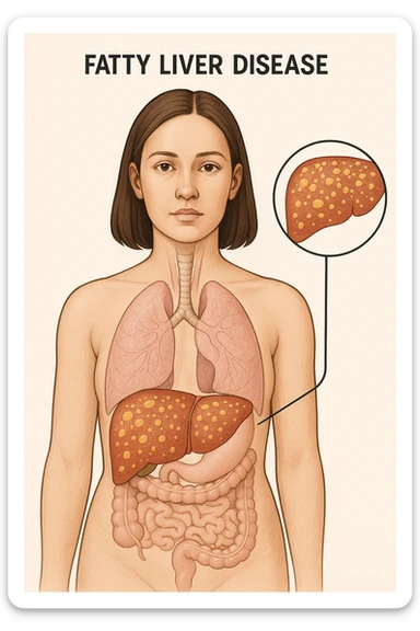 donna con fegato grasso sticker