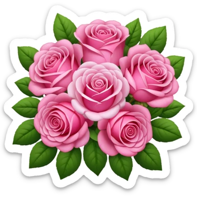 Huge pink flower bouquet with different flowers and pink tones and roses sticker