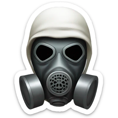 Angry Skull wearing full face gas mask sticker