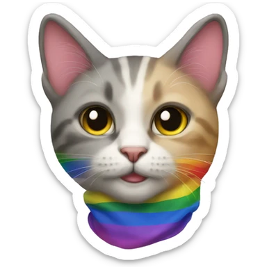 Gay pride cat sticker