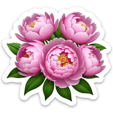 Peonies bouquet  sticker