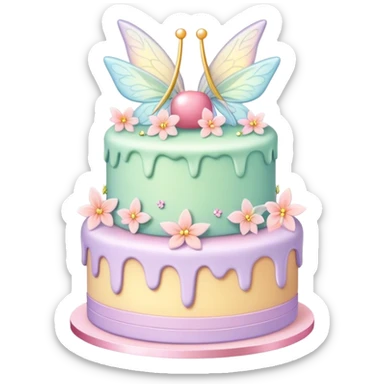 Fairy pastel cake sticker