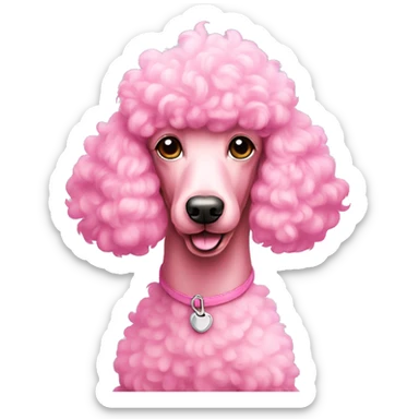 pink poodle sticker