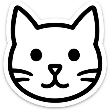 cat face, modern icon style, simple, clean lines, minimal color, suitable for app icon sticker