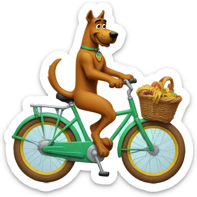 Scooby doo riding a bike sticker
