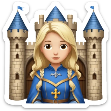 A blonde girl waiting in castle sticker