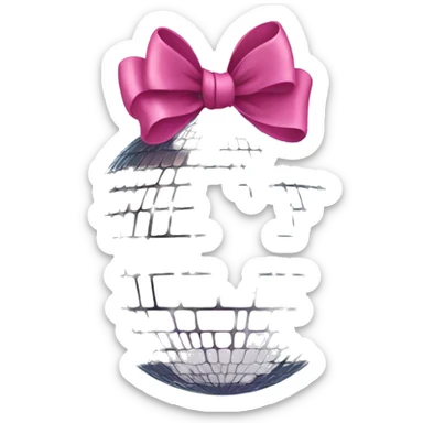 Disco ball with a bow on top  sticker