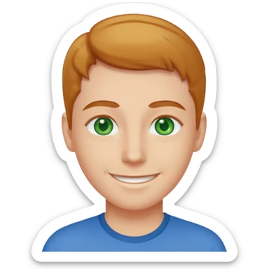 green eyed, blue shirt sticker