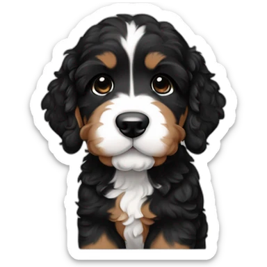 black bernedoodle puppy\ sticker