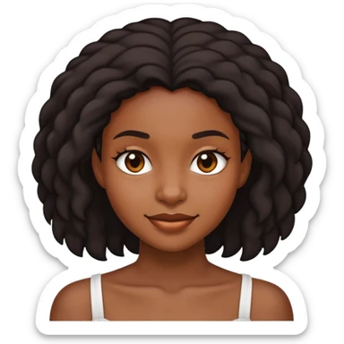 Black girl face with smirk sticker