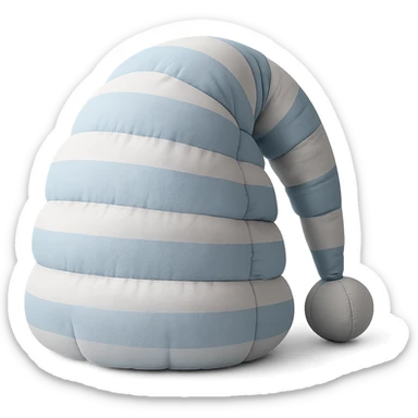 blue and white striped sleep cap in cushion style sticker