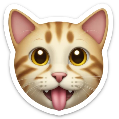 Cat licking itself  sticker