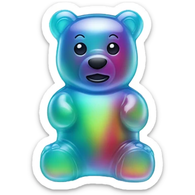 Iridescent gummy bear sticker