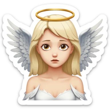 Female angel with torn wings, exposed collarbones, sorrow and lust intertwined sticker