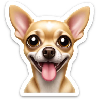 Dirty blonde chihuahua big eyes tongue out no teeth sticker