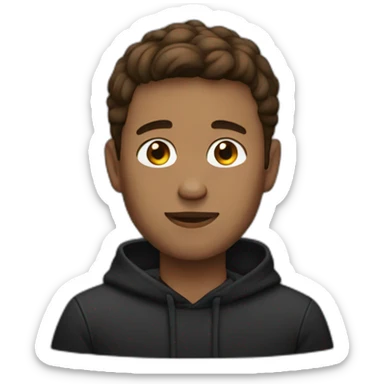 guy with black hoodie 20 years with short brown hair sticker