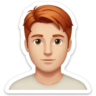 handsome auburn-haired man , photo for slack profile sticker