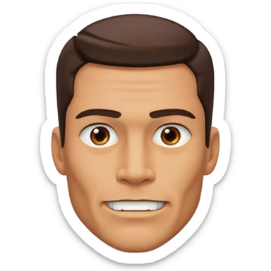 Make an emoji with a big jaw line and a alpha masculine look sticker