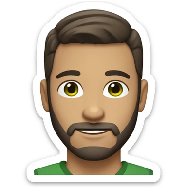 handsome brunette man with beard and green eyes light skin sticker