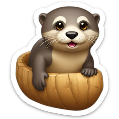 Loutre sur un cailloux sticker