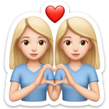 Besties making heart from hand and fair skin tone  sticker