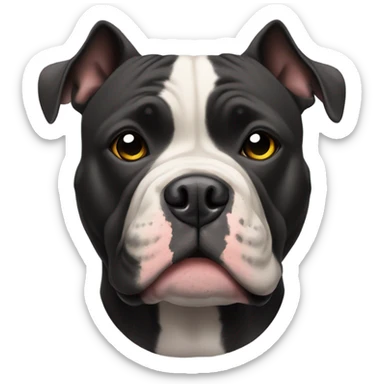 99% Black American Bully with crooked eyes sticker