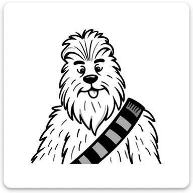 Chewbacca the wookiee with his bandolier and furry appearance sticker