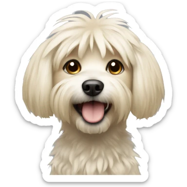 Light blonde small dog with shaggy fur sticker