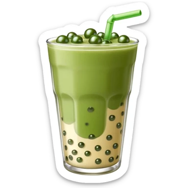 boba matcha milk tea sticker