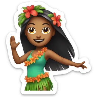 dancing hula girl sticker