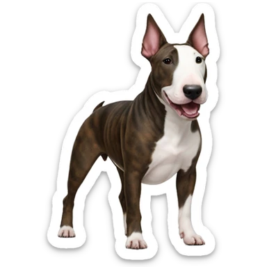 brindle english bull terrier on back sticker