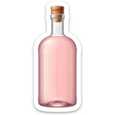 White rum bottle silhouette tinted soft pastel pink. sticker