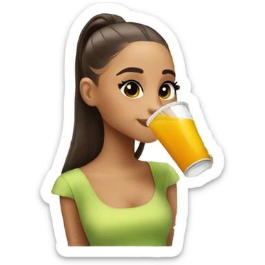 Ariana Grande drinking her juice  sticker