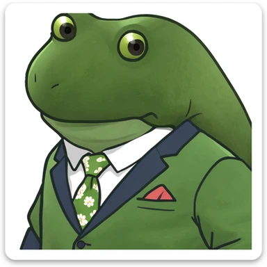 bufo in a japanese suit sticker