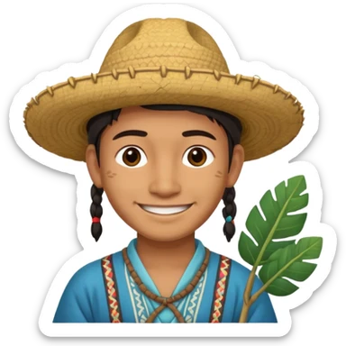 young mayan farmer sticker