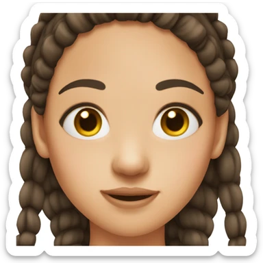 brunette girl with pigtails and acne sticker