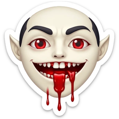 boca de vampiro com sangue escorrendo do canto dos lábios sticker