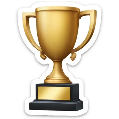 A trophy with Workday Win arched above it and WW underneath of it sticker