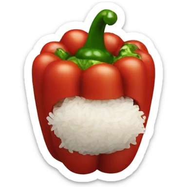 One pepper stuffed with minced meat and rice sticker